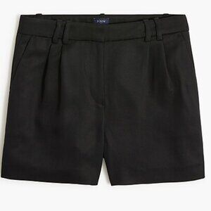 New!  J.Crew refined twill pleated shorts, Black, Size 6